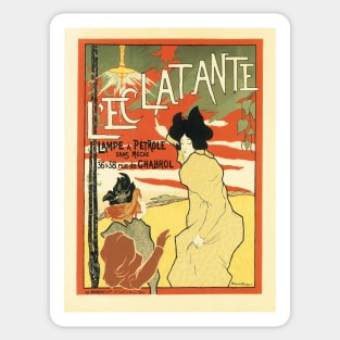 L' ECLATANTE Lampe A Petrole Oil Lamp French Advert Maitres De L' Affiche Collection Sticker